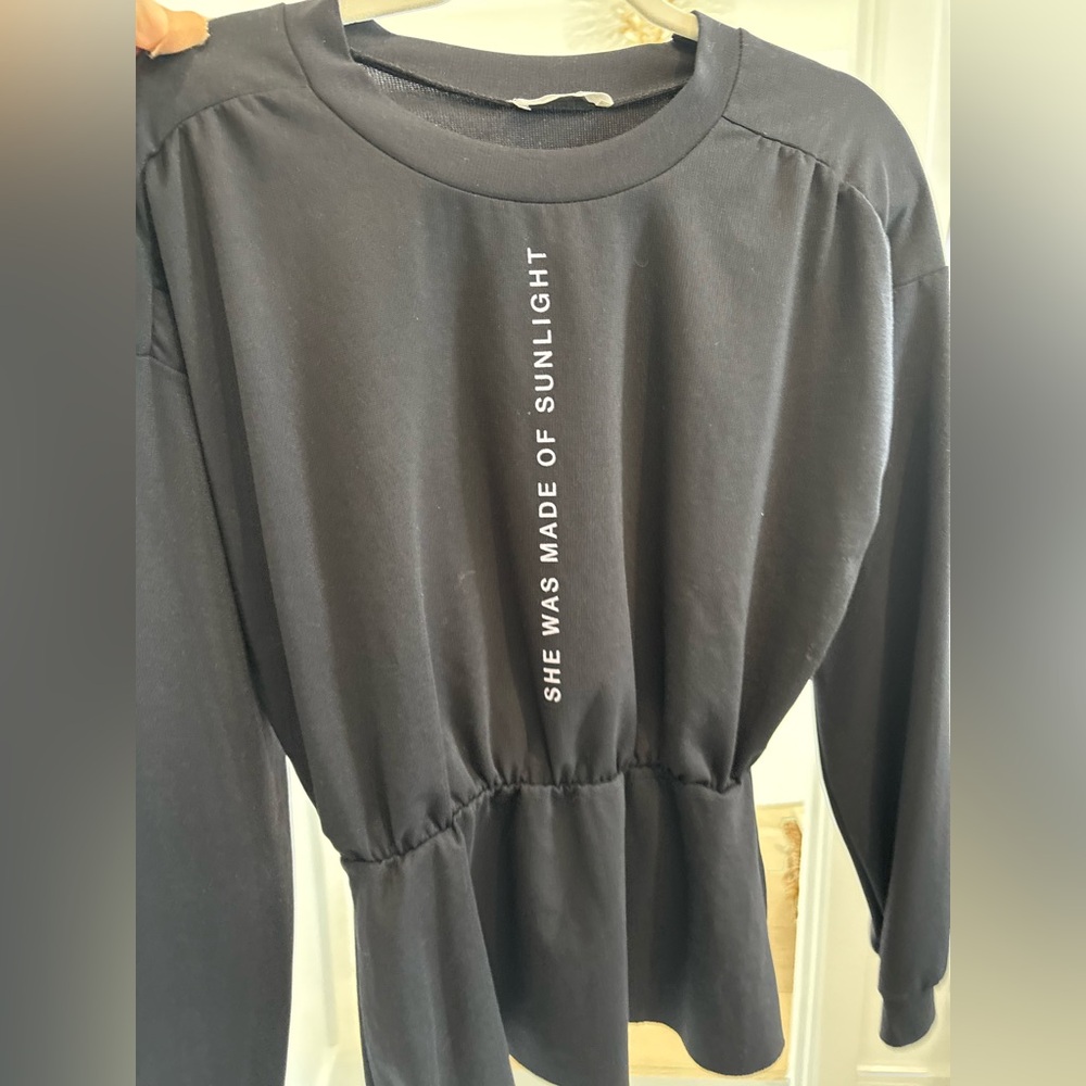 Zara Black Long Sleeve Top